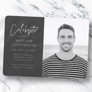 Invitation Pour lui Célébration de la vie moderne simple phot