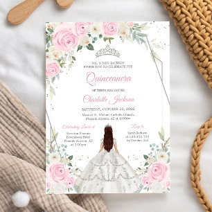 Invitation pour Mis Quince de Quinceanera Florale