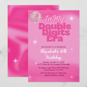 Invitation Pour Mon Anniversaire De Double Chiffres Rose 10 A