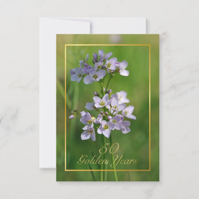 Invitation pour noces d'or avec fleurs sauvages ro (Devant)