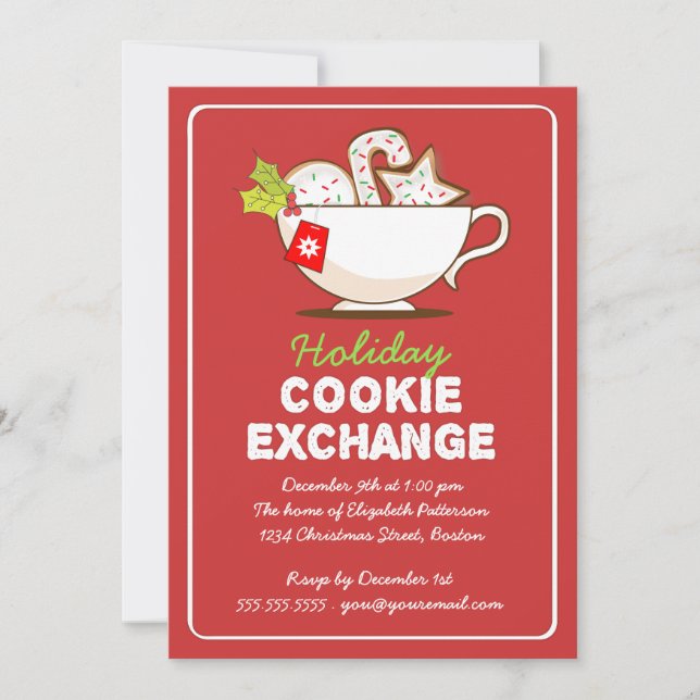 Invitation pour Noël Cookie Exchange (Devant)