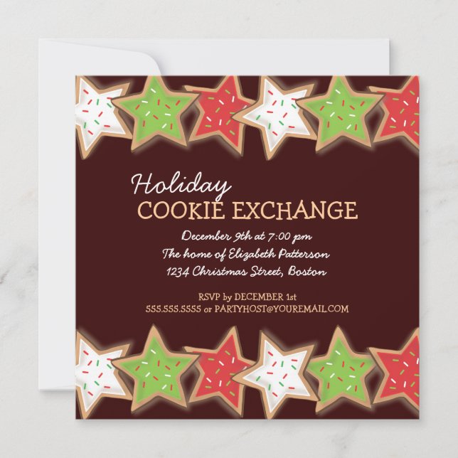 Invitation pour Noël Cookie Swap (Devant)