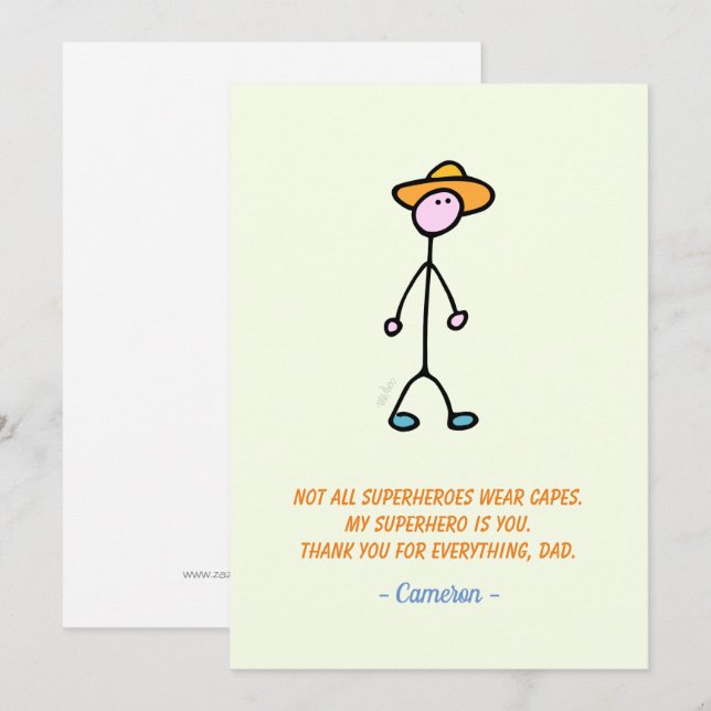 Invitation Pour papa (Devant / Derrière)