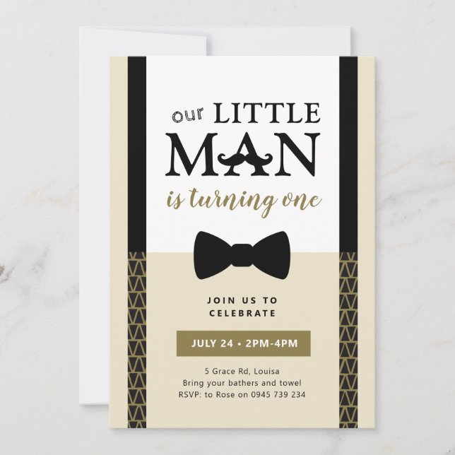 Invitation pour Petit Homme, anniversaire de Petit (Devant)