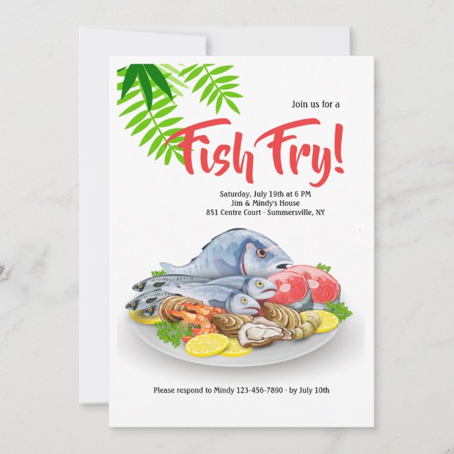 Invitation pour plateau de fruits de mer (Devant)