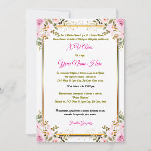Invitation pour Quinceañera