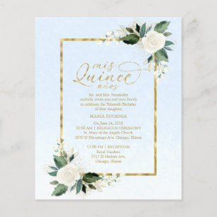 Invitation pour Quinceañera à petit budget Fleurs 