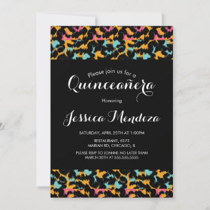 Invitation pour Quinceañera avec impression d'anim