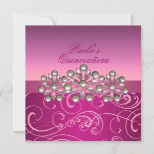 Invitation pour Quinceañera avec tourbillons de pe