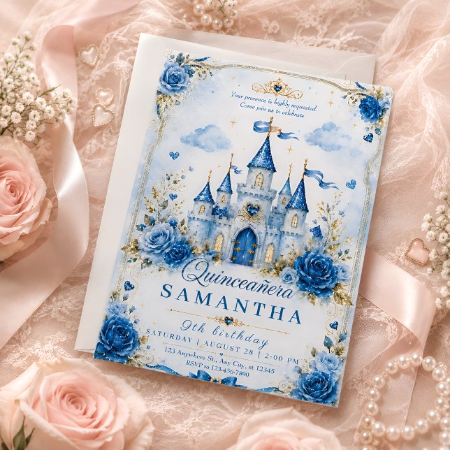 Invitation pour Quinceañera Château de Princesse B (Créateur téléchargé)
