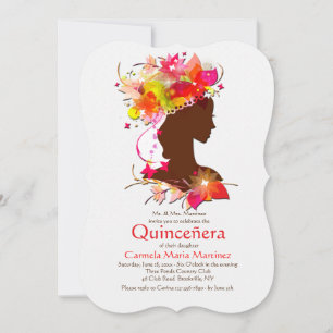 Invitation pour Quinceañera de jeune fille charman