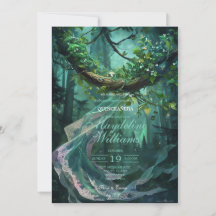 Invitation pour Quinceañera de la Forêt Enchantée