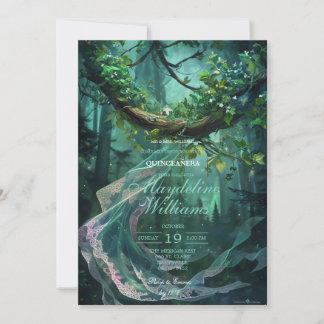 Invitation pour Quinceañera de la Forêt Enchantée