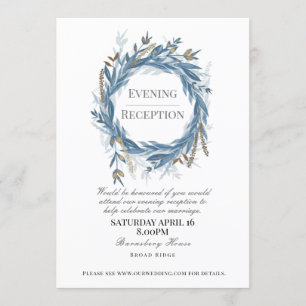 Invitation pour réception du soir de mariage, Bleu