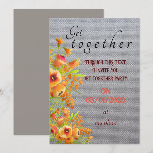 Invitation pour réunion d'amis (Devant / Derrière)