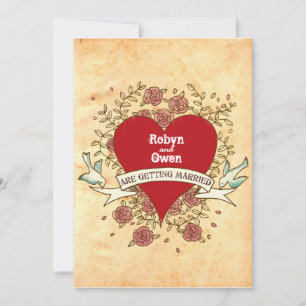 Invitation Pour Robyn & Owen : Rock 'n' Roll Mariage (Rose)