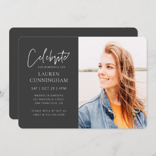 Invitation Pour sa célébration de la vie Photo simple moderne