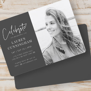 Invitation Pour sa célébration virtuelle de la vie Photo mode