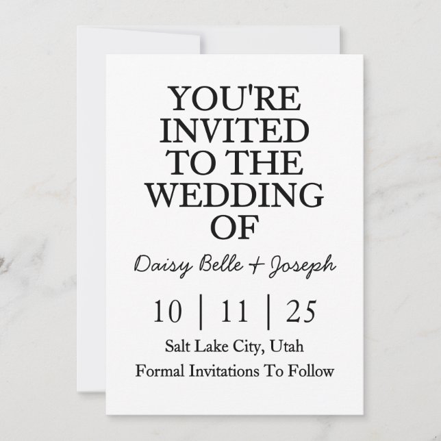 Invitation pour Sauvegarder la Date (Devant)