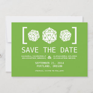 Invitation pour Sauver la Date de Jeu avec des Dés