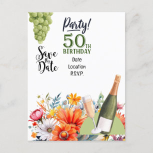 Invitation pour sauver la date de la fête des 50 a