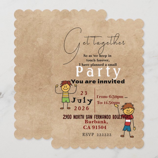 Invitation pour se réunir (Devant / Derrière)