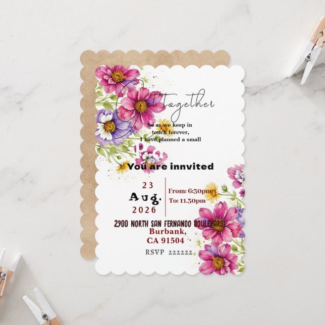 Invitation pour se réunir (Devant/Arrière en situation)