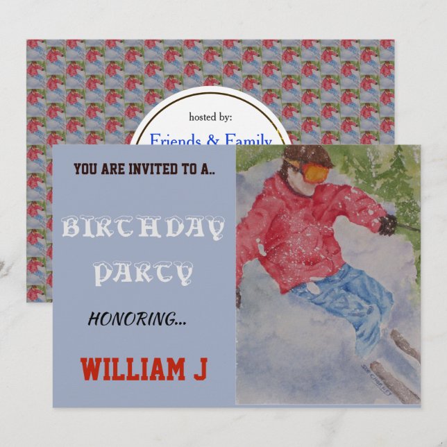 INVITATION POUR SKIEUR DE PENTE (Devant / Derrière)