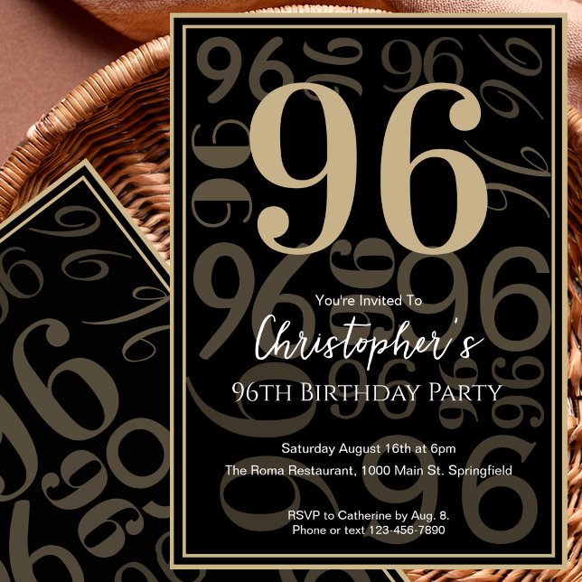 Invitation pour son 96ème anniversaire Moderne Noi (Créateur téléchargé)