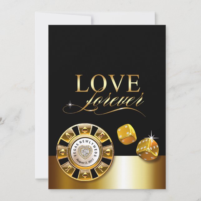 Invitation Pour Susan Mariage à Las Vegas | or noir (Devant)