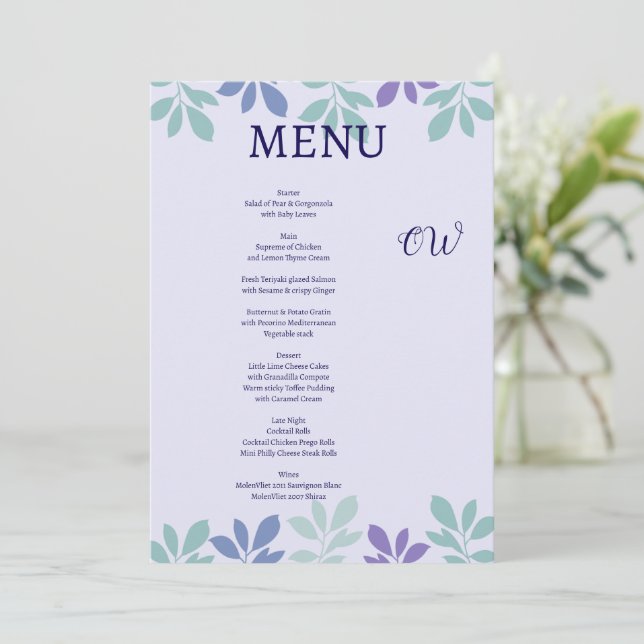 Invitation Pour toujours ça commence ici : Un menu de mariage (Debout devant)