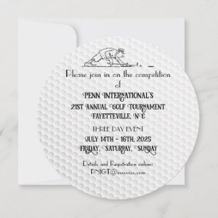 Invitation pour tournoi de golf balle de golf