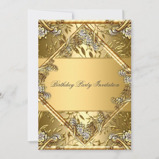 Invitation pour toute fête Or sur Or 2 (Devant)