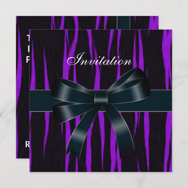 Invitation pour toutes occasions Arc noir violet (Devant / Derrière)