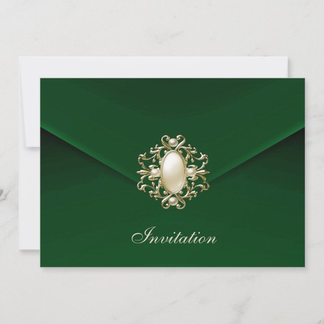 Invitation pour toutes occasions Royal Green Velve (Devant)