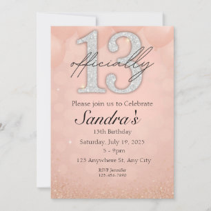 Invitation pour un 13ème anniversaire, Carte de fê