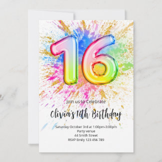 Invitation pour un 16e anniversaire