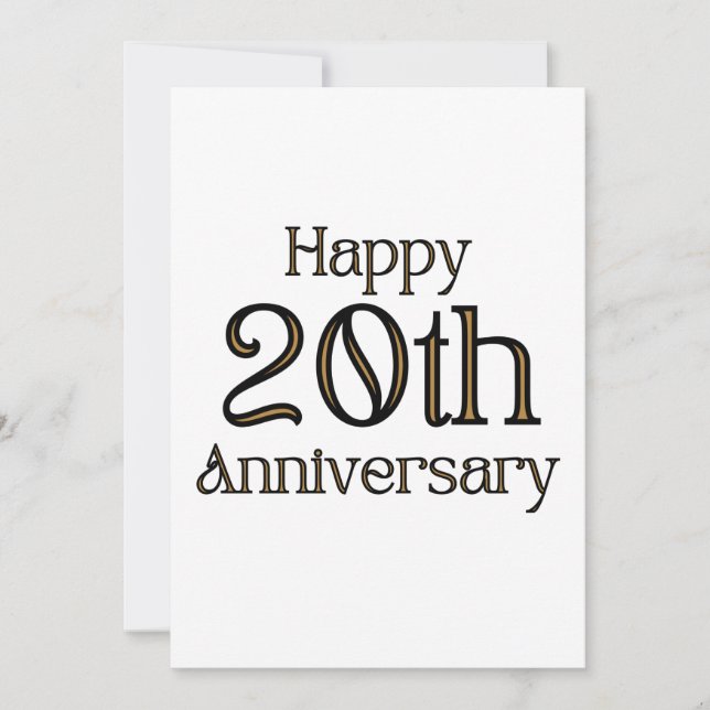 Invitation pour un 20e Anniversaire de Mariage (Devant)