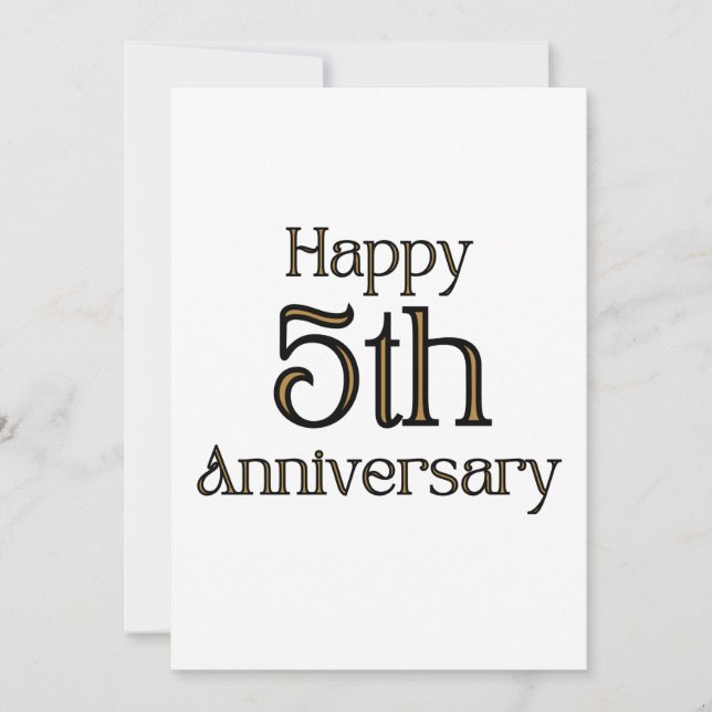 Invitation pour un 5ème Anniversaire de Mariage (Devant)