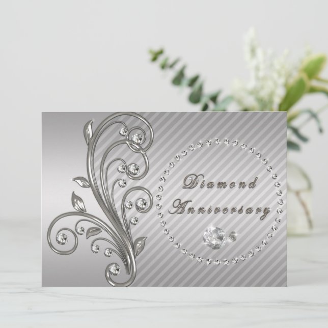 Invitation pour un anniversaire de mariage de diam (Debout devant)