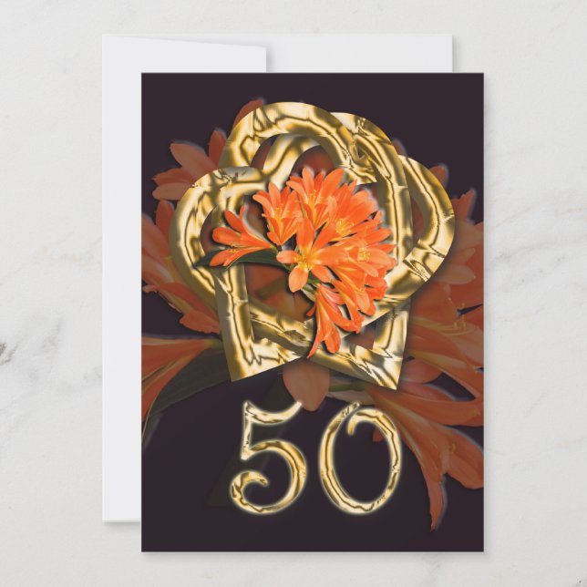 Invitation pour un anniversaire de mariage d'or (Devant)