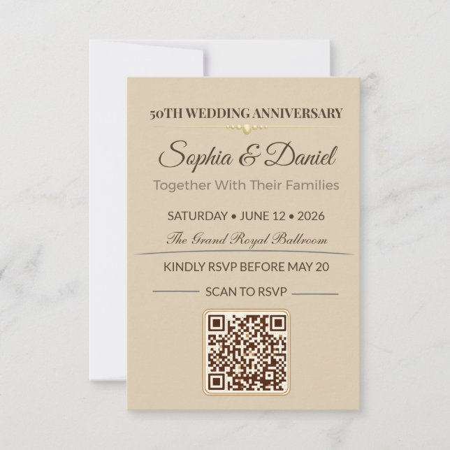 Invitation pour un anniversaire en or | Gala d'amo (Devant)