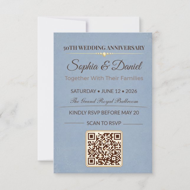 Invitation pour un anniversaire en or | Gala d'amo (Devant)