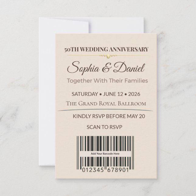 Invitation pour un anniversaire en or | Gala d'amo (Devant)