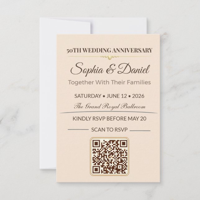 Invitation pour un anniversaire en or | Gala d'amo (Devant)