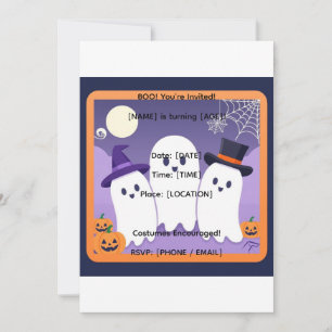 Invitation pour un anniversaire Halloween Trio de