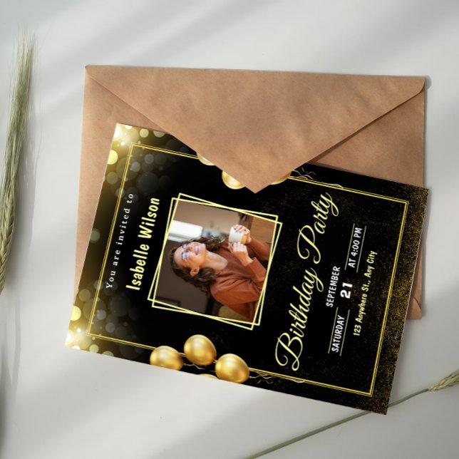 Invitation pour un anniversaire marquant en feuill (Créateur téléchargé)