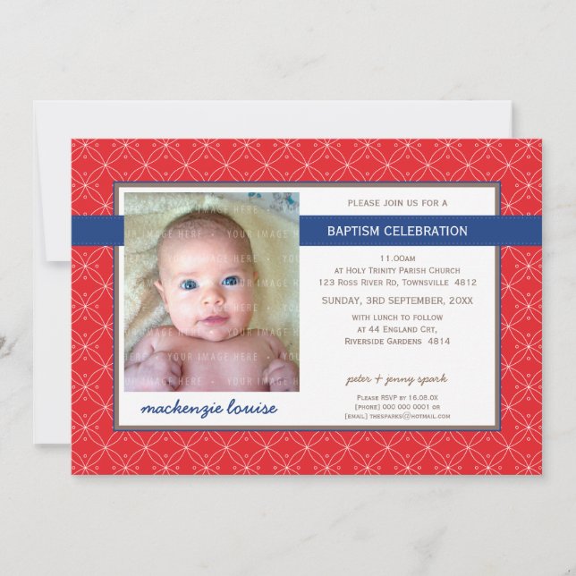 INVITATION POUR UN BAPTÊME EN PHOTO :: gloire 9L (Devant)