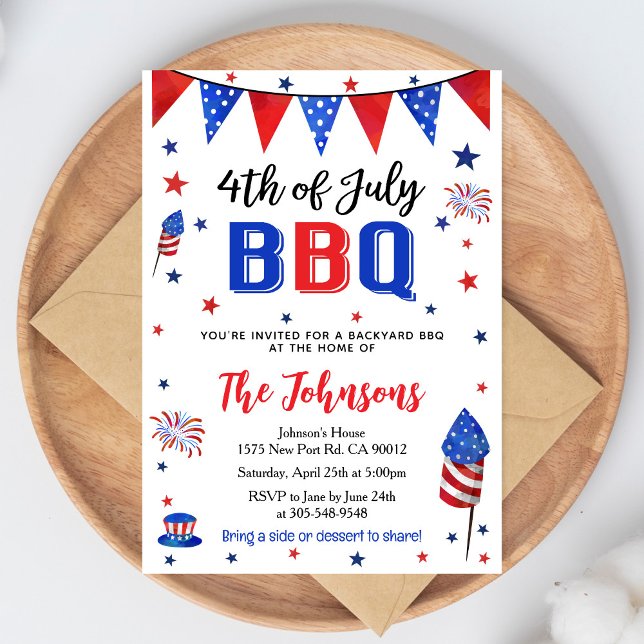 Invitation pour un BBQ de la fête du 14 juillet da (Créateur téléchargé)