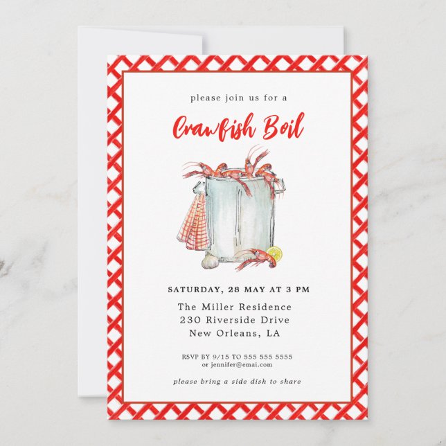 Invitation pour un Boil de fruits de mer d'été aux (Devant)